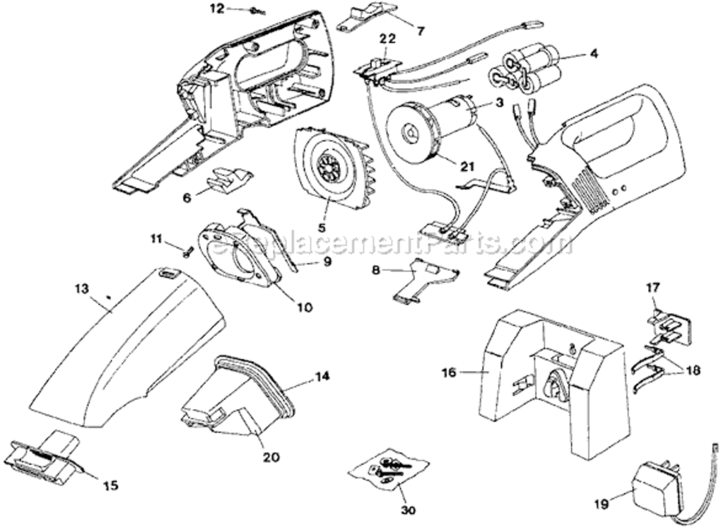 Page A Diagram and Parts List for DB3000 Type 2 Black and Decker Upright Vacuum